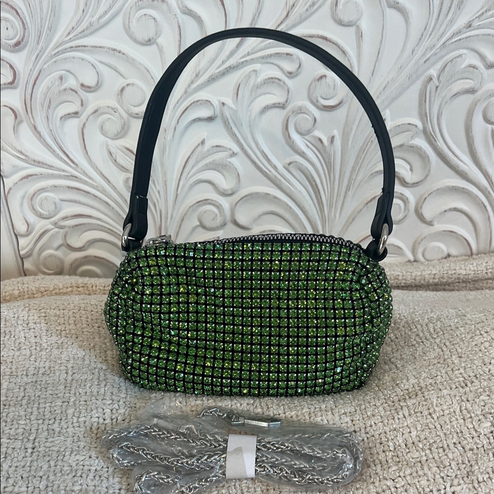 New With Tags Green Crystal Embellished Women's Bag